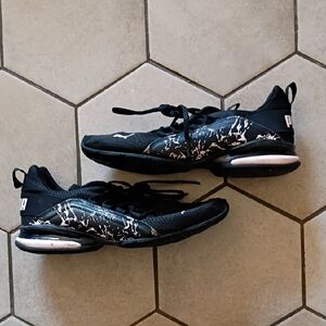 Puma Black and Pink Splatter Sneakers